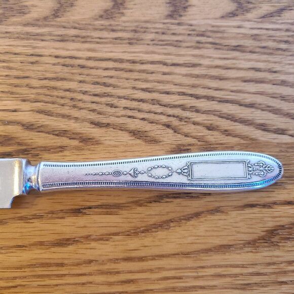 Oneida 1921 Community Grosvenor Silver-plate Solid 9.5" Dinner Knife Art Deco - Picture 6 of 15